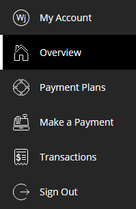 Screen showing options to Make a Payment or Create Payment Plan. 