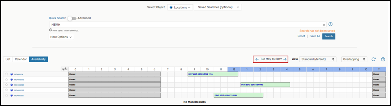 screenshot of availability criteria