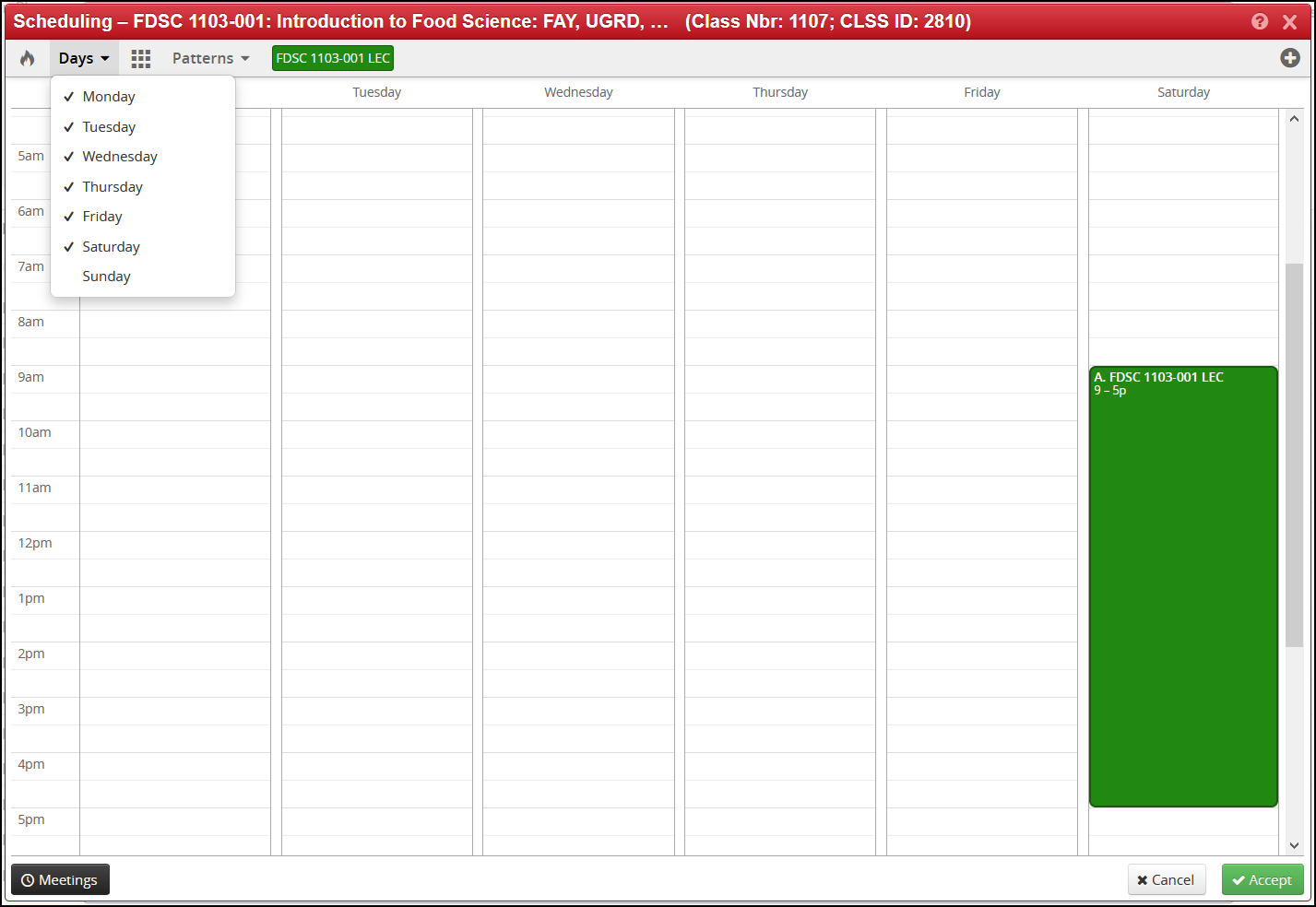 user defined pattern display