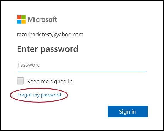 screenshot of microsoft login screen requesting your UARK password