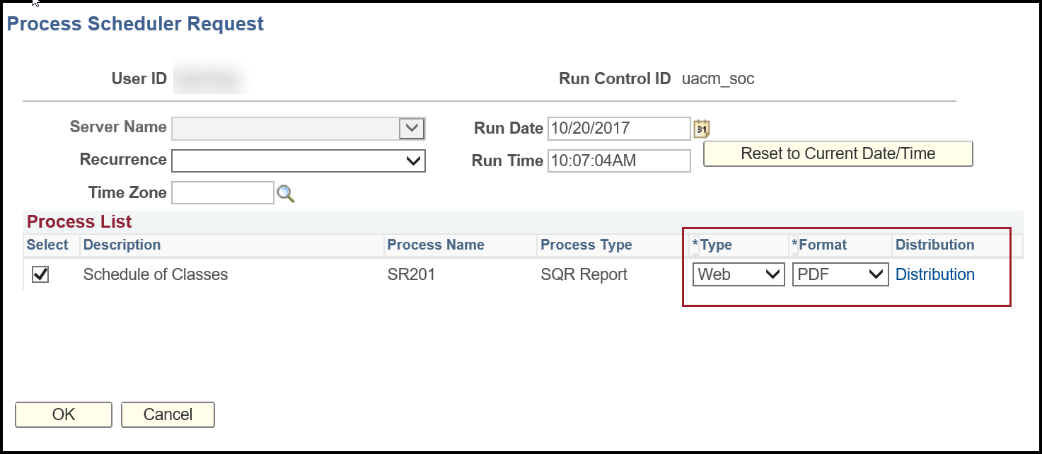 process scheduler request Type and Format