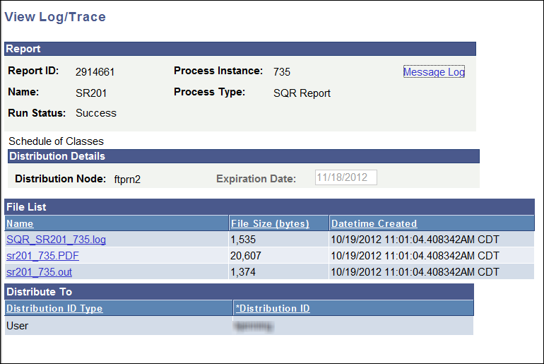 view log/trace pdf link