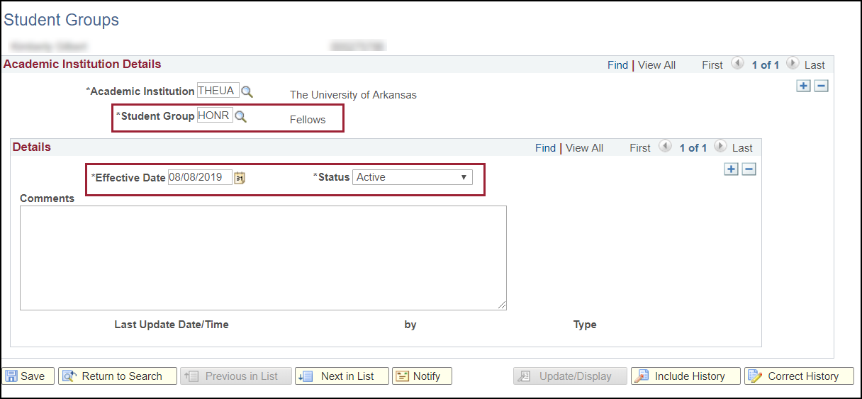 add a new row for student groups